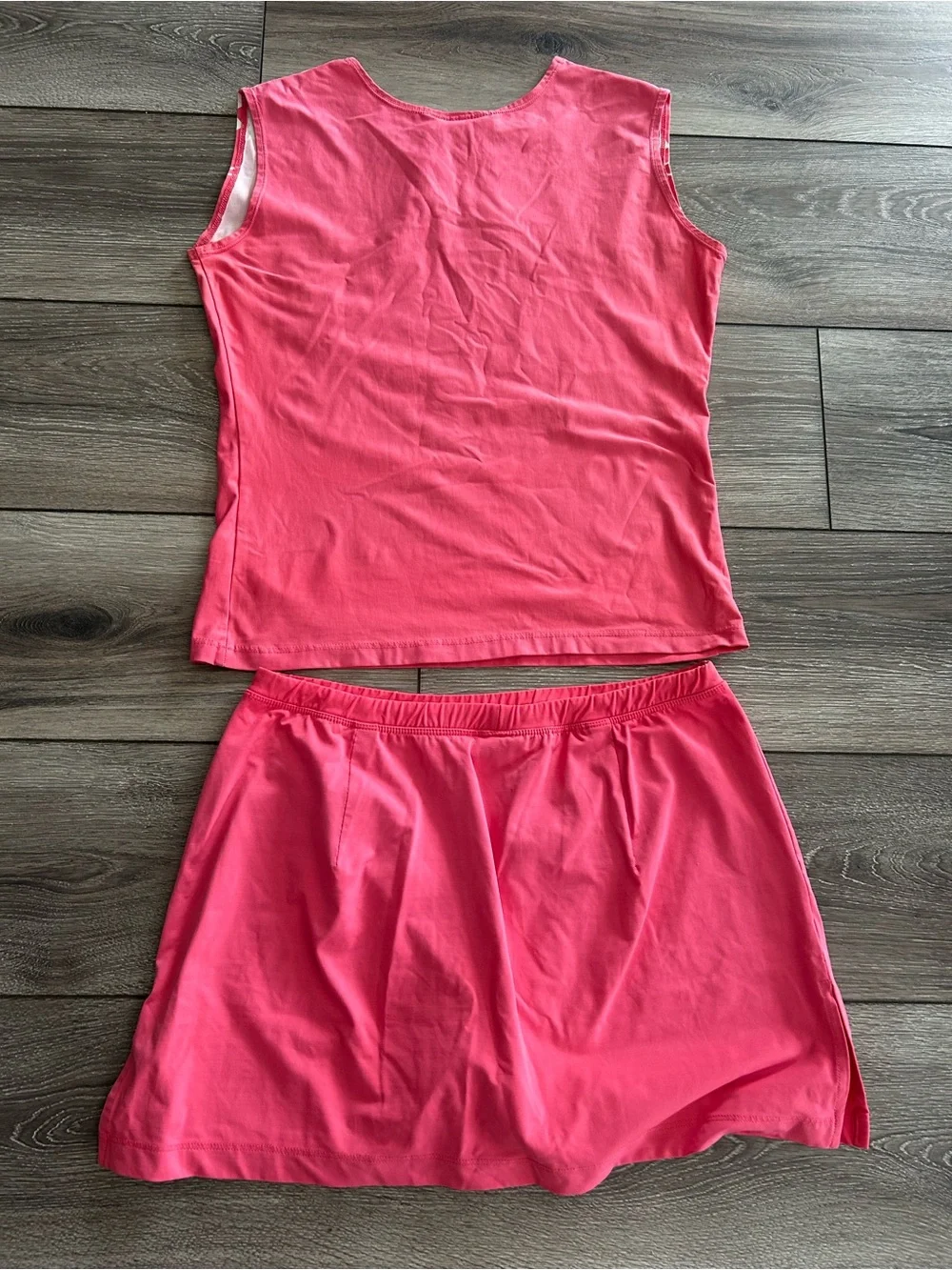 Sleeveless Coral Pink Women's Swim Set